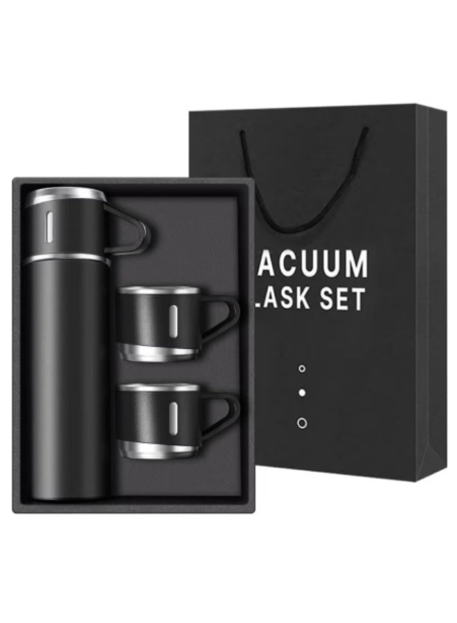 Vacuum Flask Original 500ml Thermos Mug with 3 Cups - Black - Image 2